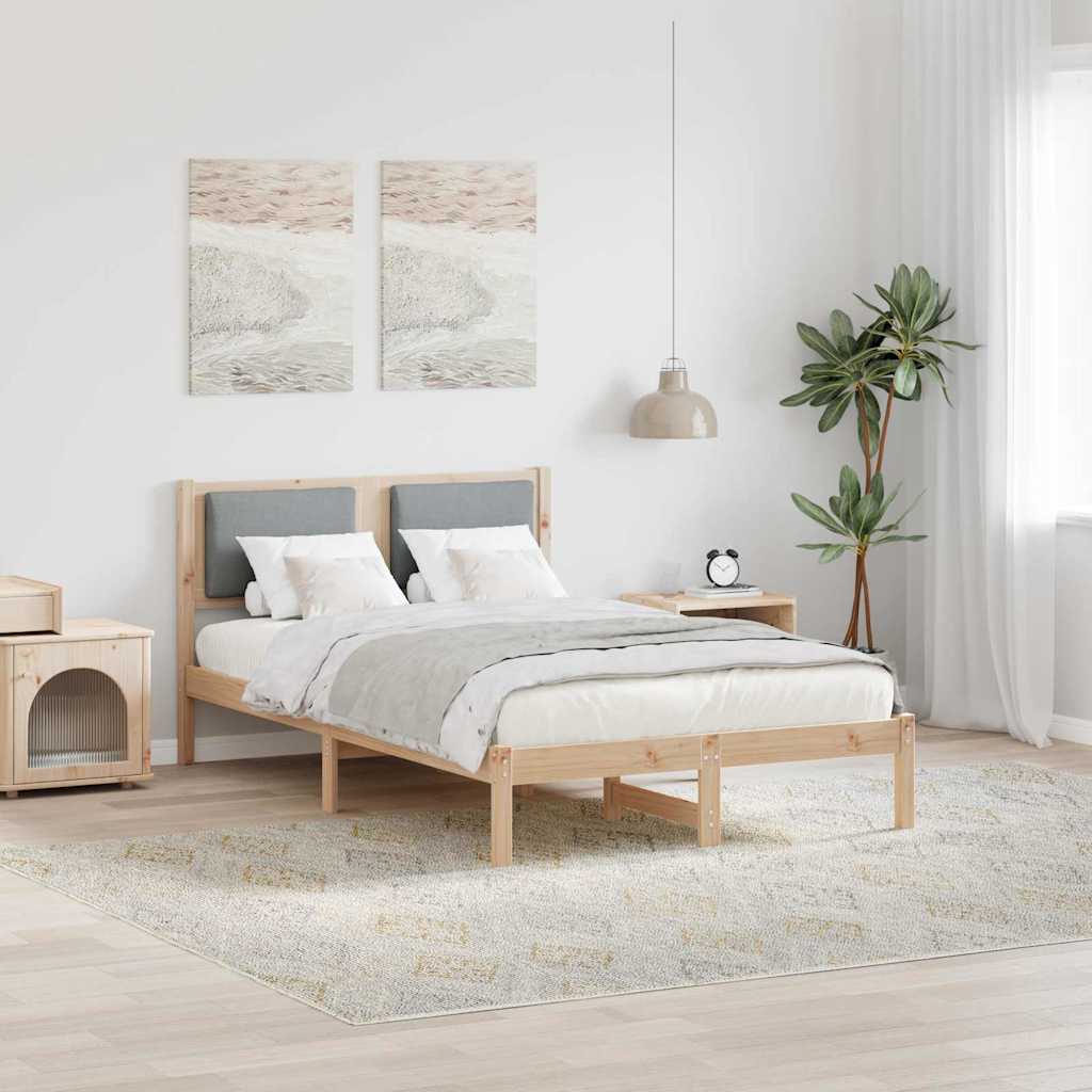 vidaXL Ramka łóżka Jasnoszary 120 x 190 cm Lite drewno sosnowe