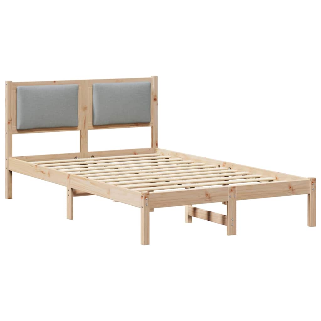 vidaXL Ramka łóżka Jasnoszary 120 x 190 cm Lite drewno sosnowe