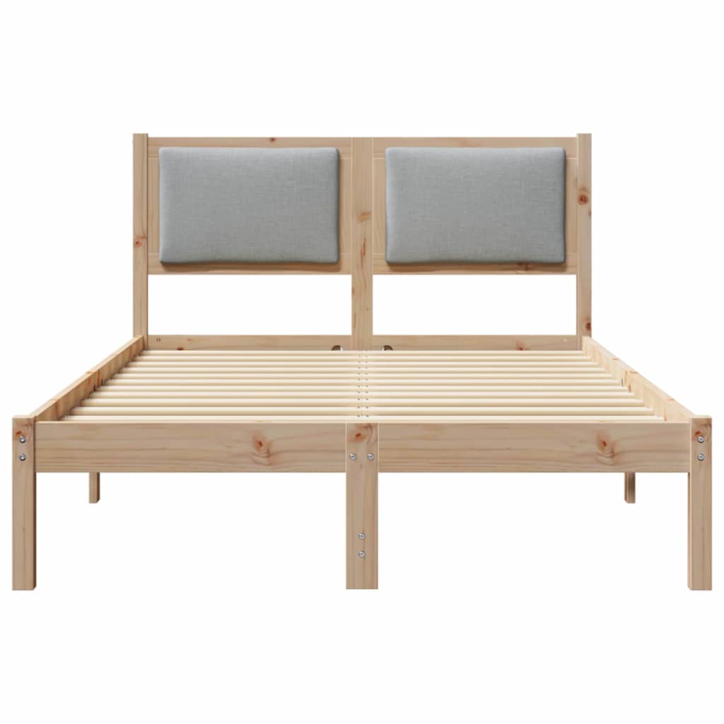 vidaXL Ramka łóżka Jasnoszary 120 x 190 cm Lite drewno sosnowe