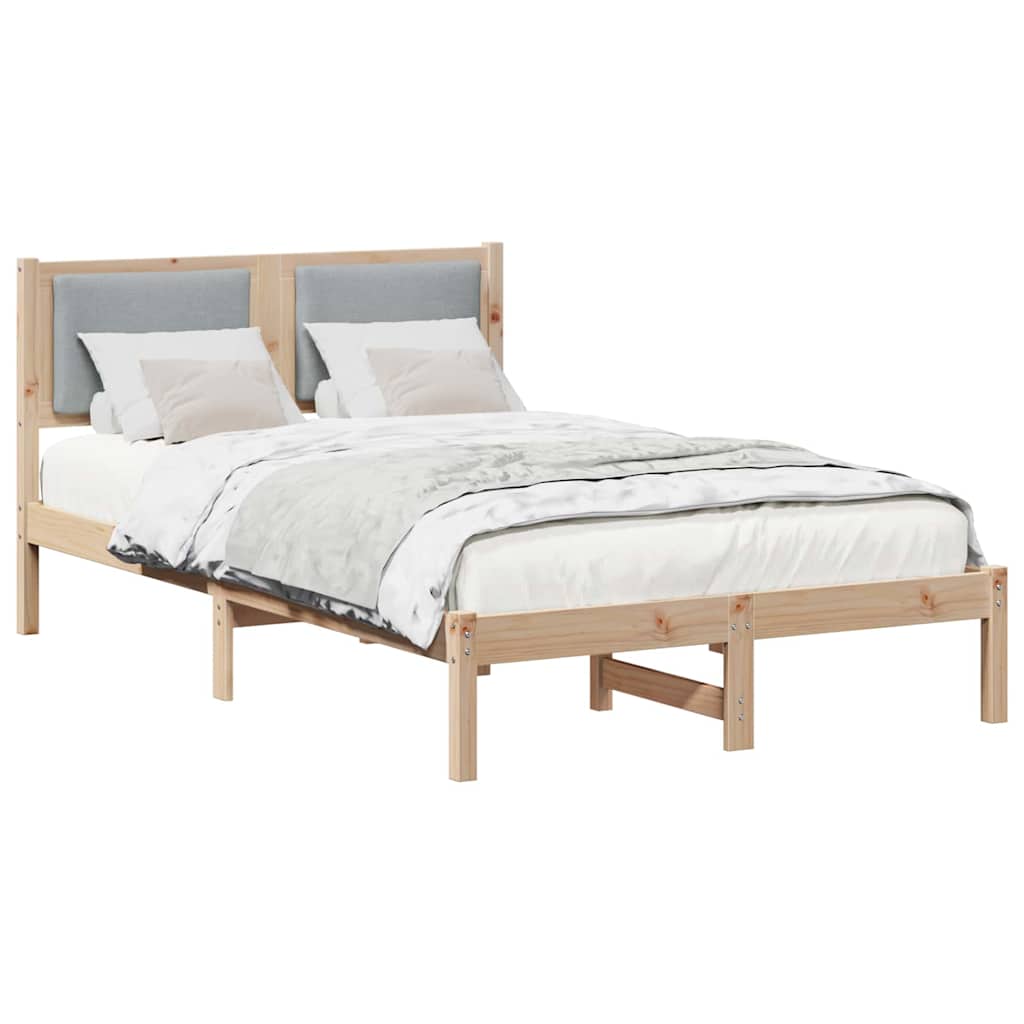 vidaXL Ramka łóżka Jasnoszary 120 x 190 cm Lite drewno sosnowe