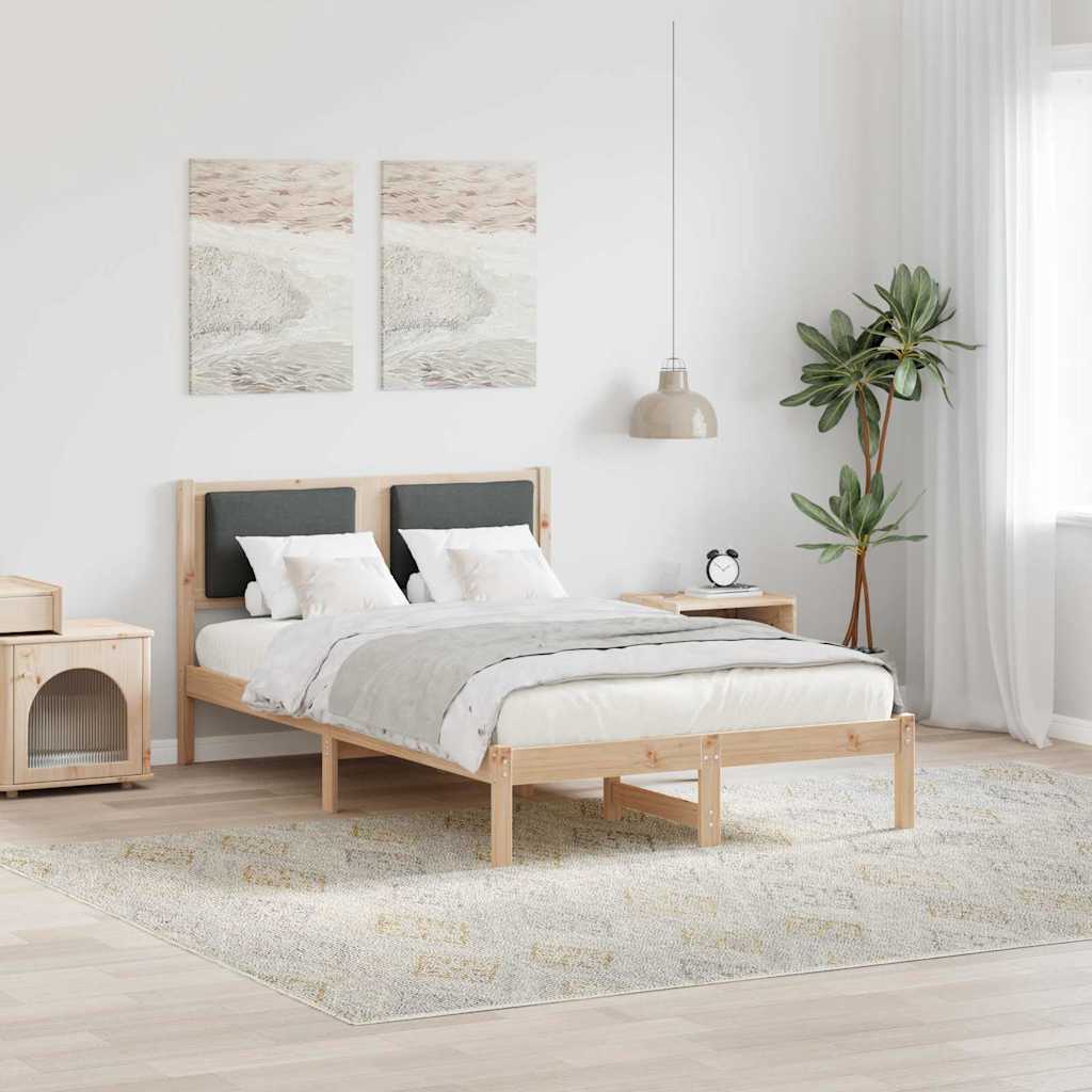 vidaXL Ramka łóżka Ciemnoszary 120 x 190 cm Lite drewno sosnowe