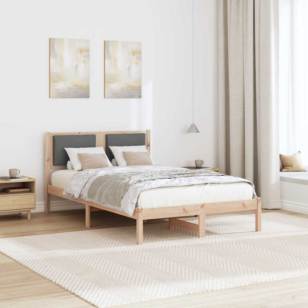 vidaXL Ramka łóżka Ciemnoszary 120 x 190 cm Lite drewno sosnowe
