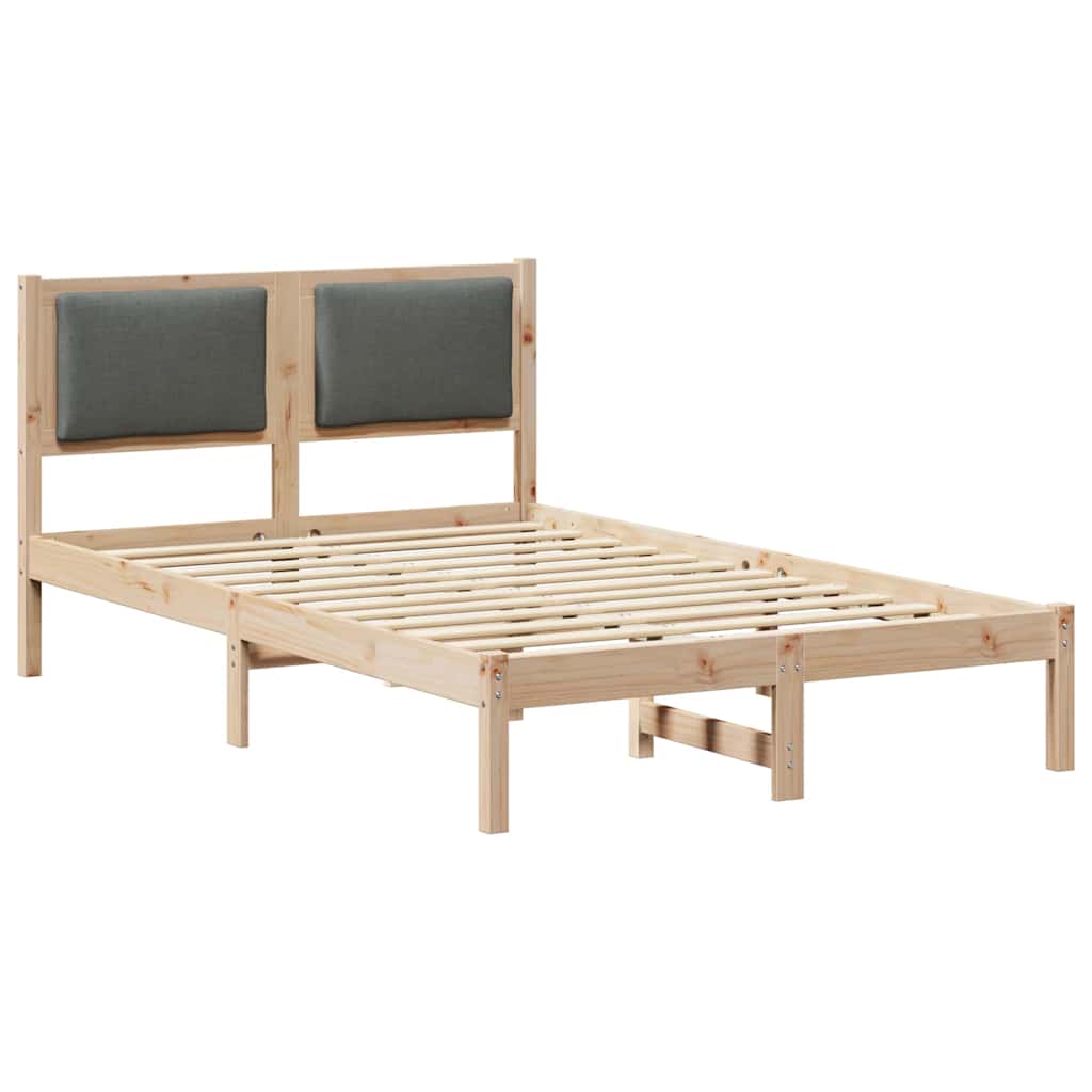 vidaXL Ramka łóżka Ciemnoszary 120 x 190 cm Lite drewno sosnowe