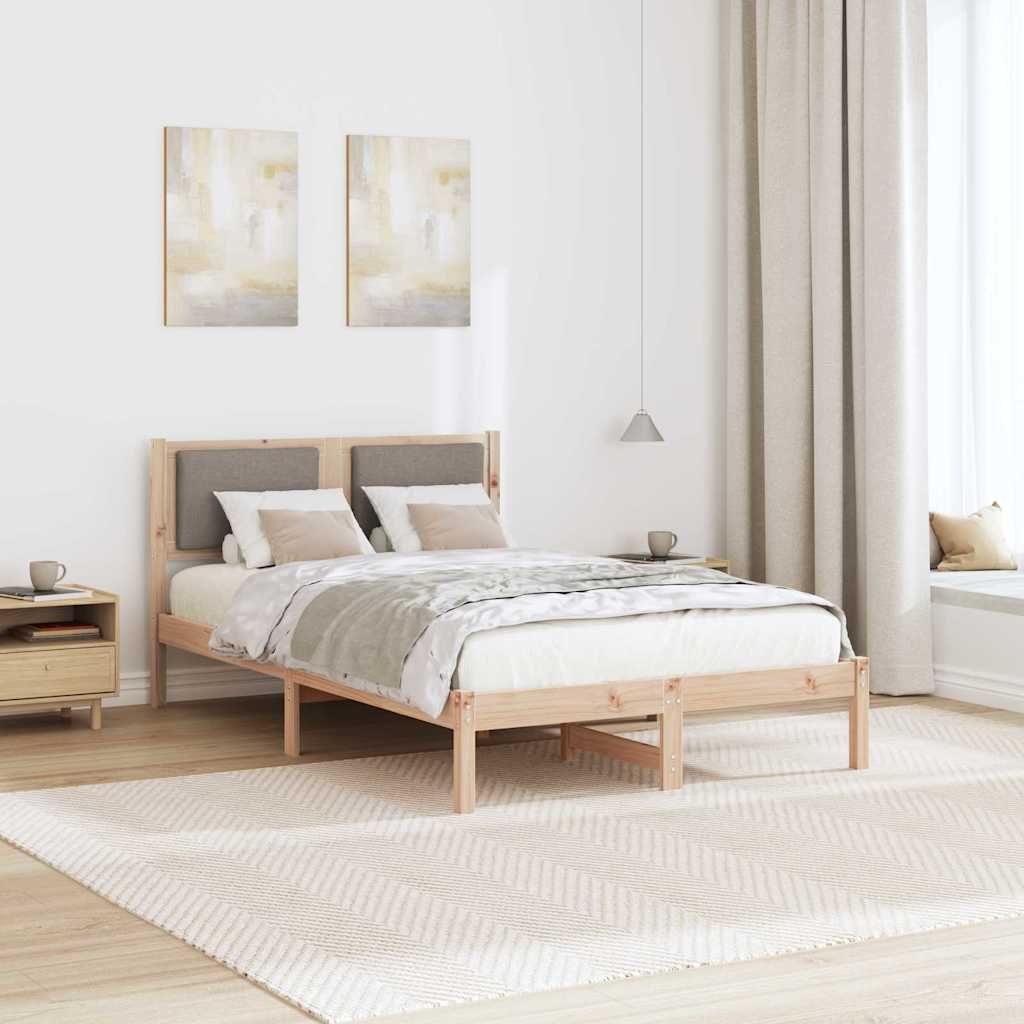 vidaXL Ramka łóżka Ciemnoszary 120 x 190 cm Lite drewno sosnowe