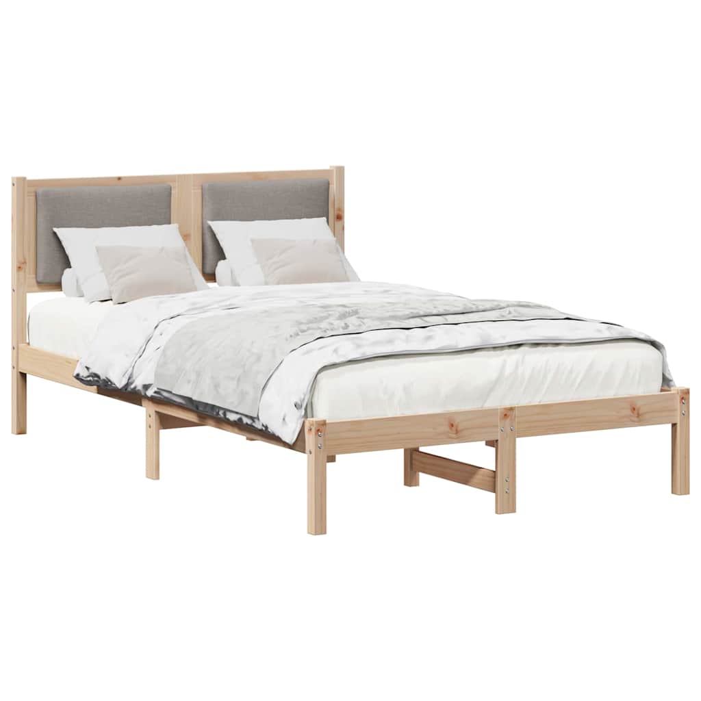 vidaXL Ramka łóżka Ciemnoszary 120 x 190 cm Lite drewno sosnowe