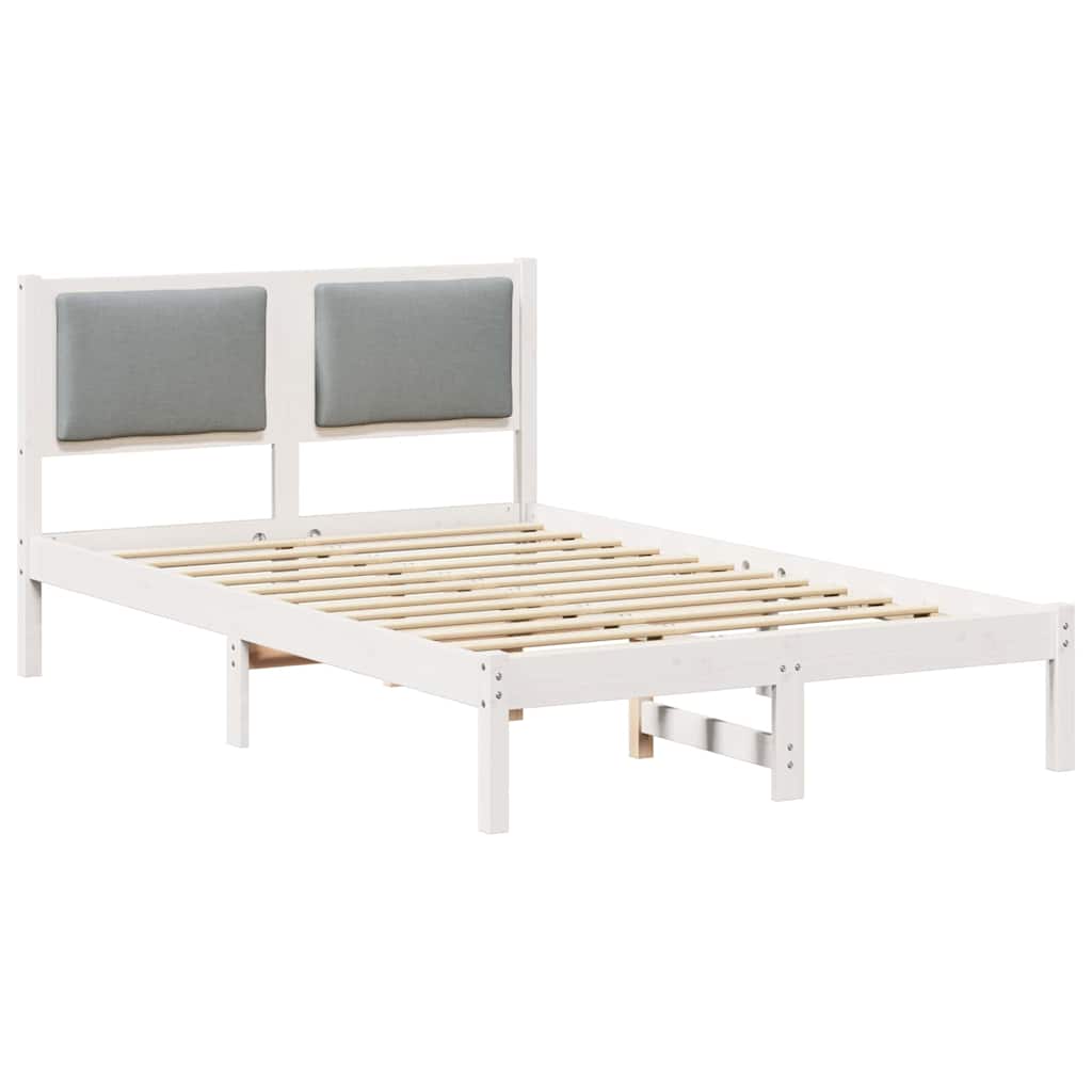 vidaXL Ramka łóżka Jasnoszary 120 x 190 cm Lite drewno sosnowe