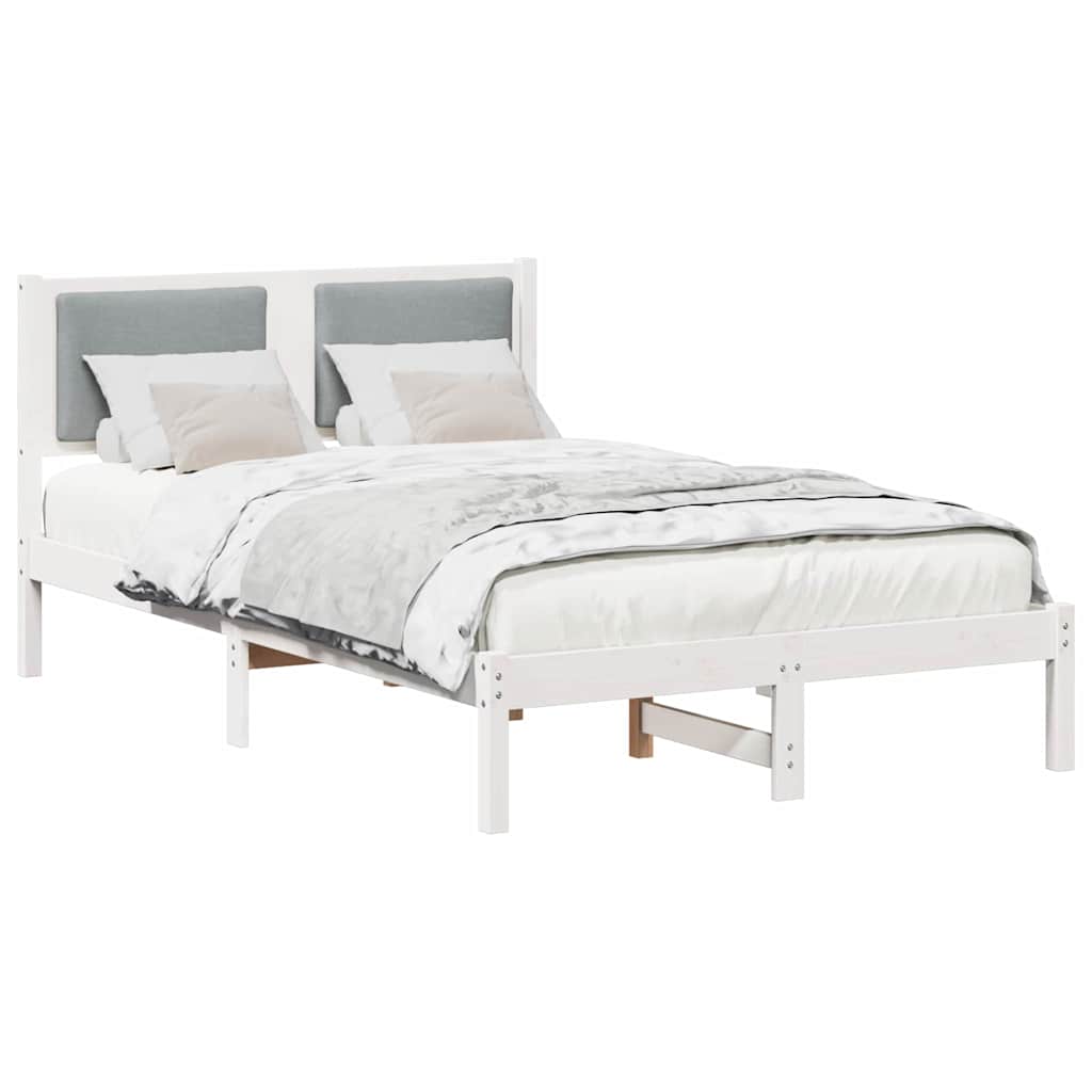 vidaXL Ramka łóżka Jasnoszary 120 x 190 cm Lite drewno sosnowe