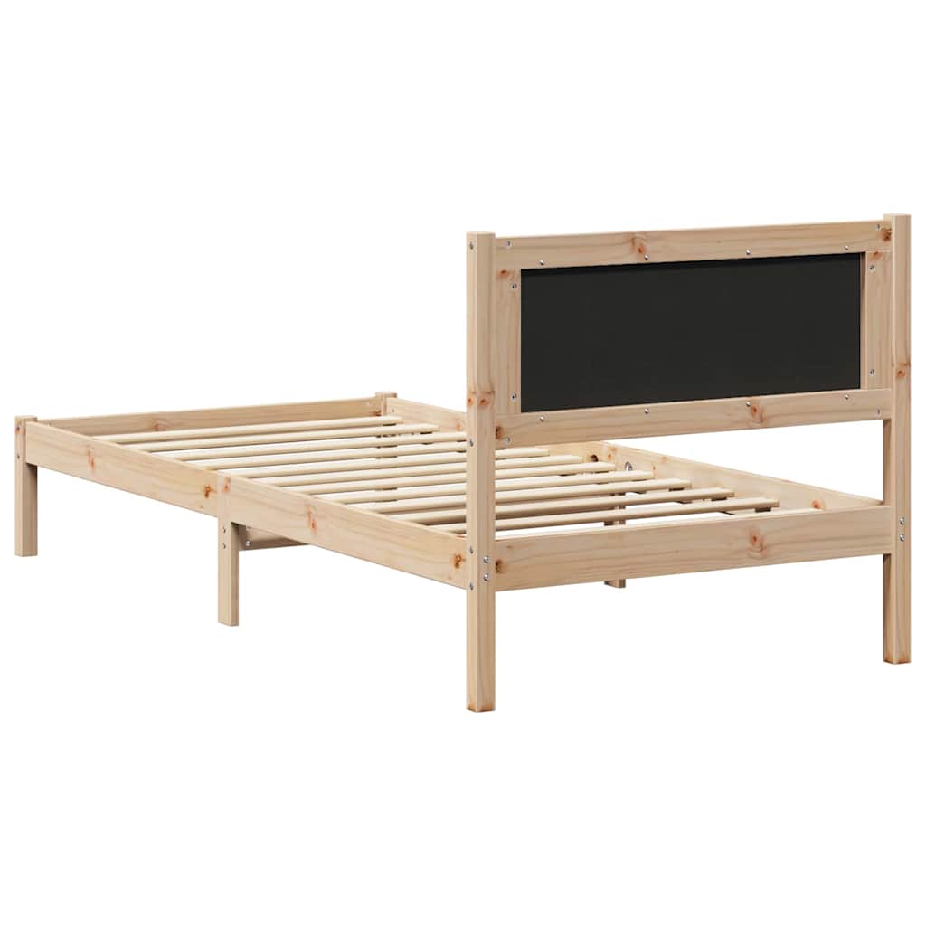 vidaXL Ramka łóżka Jasnoszary 100 x 200 cm Lite drewno sosnowe