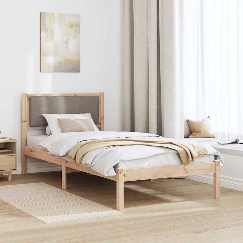 vidaXL Ramka łóżka Ciemnoszary 100 x 200 cm Lite drewno sosnowe