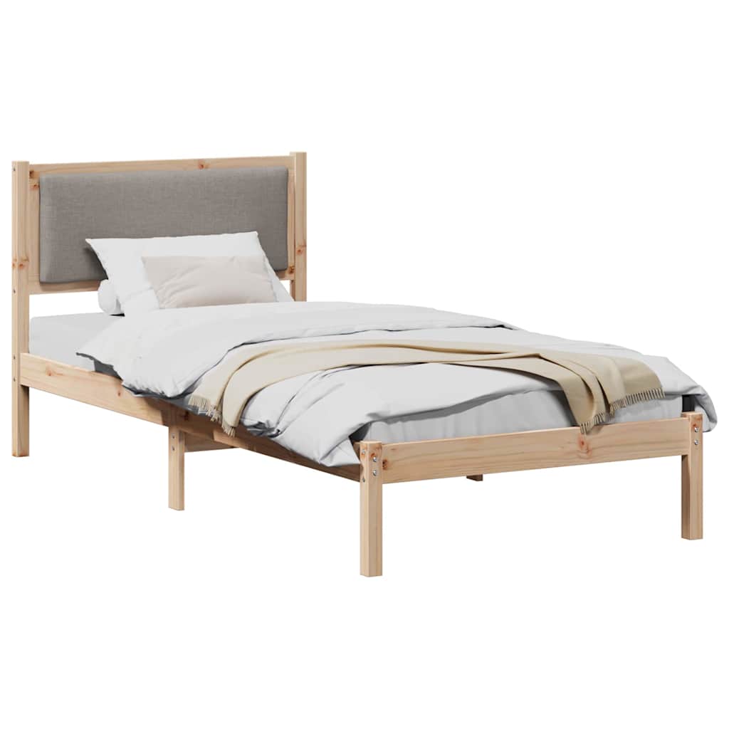 vidaXL Ramka łóżka Ciemnoszary 100 x 200 cm Lite drewno sosnowe