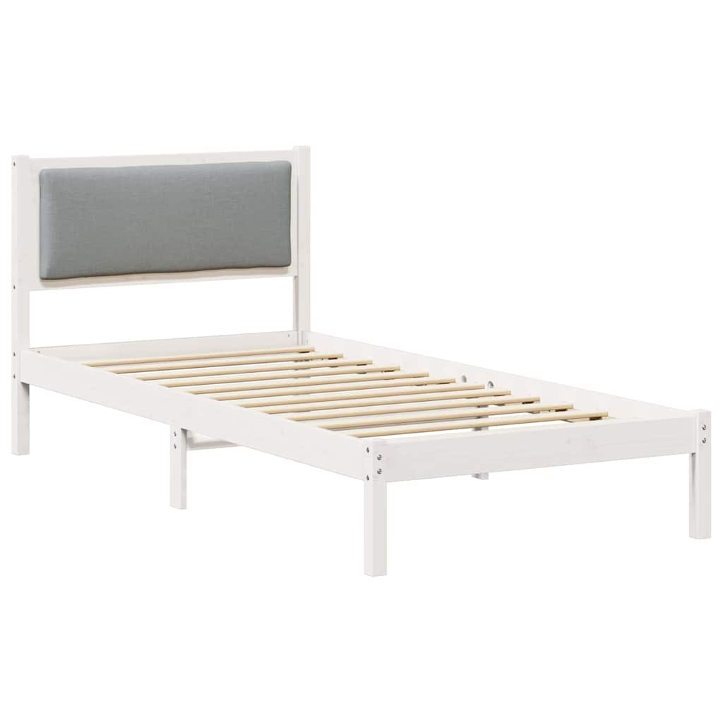 vidaXL Ramka łóżka Jasnoszary 100 x 200 cm Lite drewno sosnowe