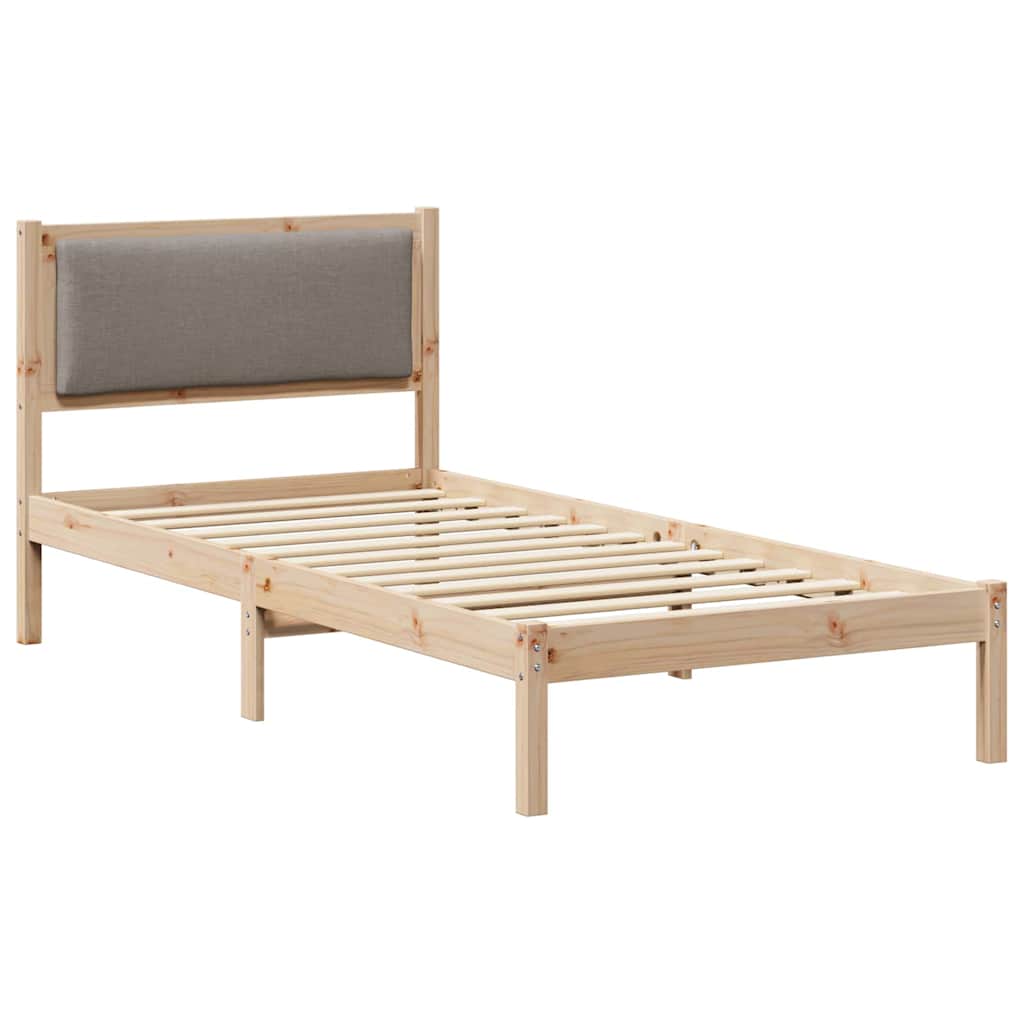 vidaXL Ramka łóżka Ciemnoszary 90 x 200 cm Lite drewno sosnowe
