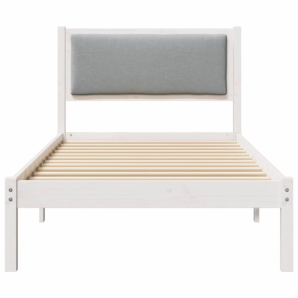 vidaXL Ramka łóżka Jasnoszary 90 x 200 cm Lite drewno sosnowe