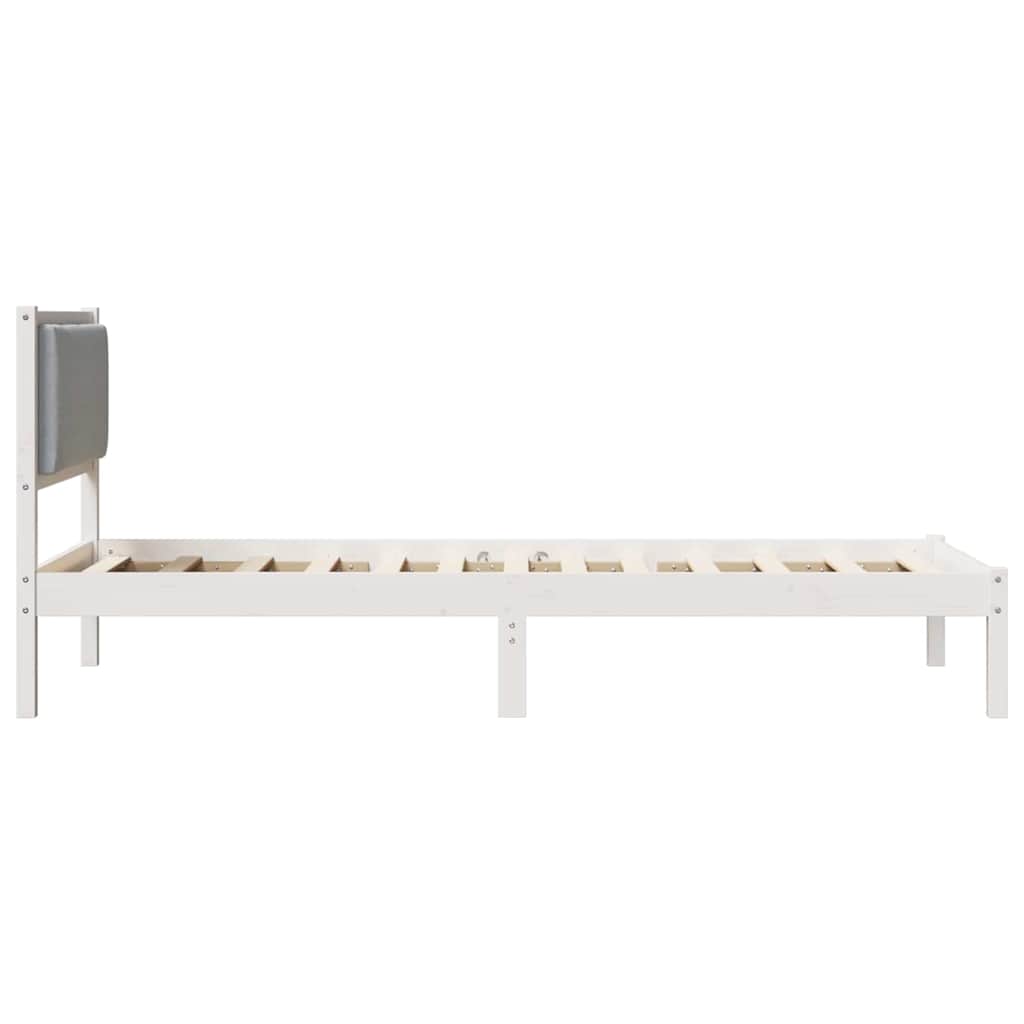 vidaXL Ramka łóżka Jasnoszary 90 x 200 cm Lite drewno sosnowe