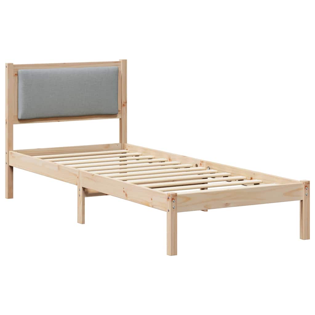 vidaXL Ramka łóżka Jasnoszary 80 x 200 cm Lite drewno sosnowe