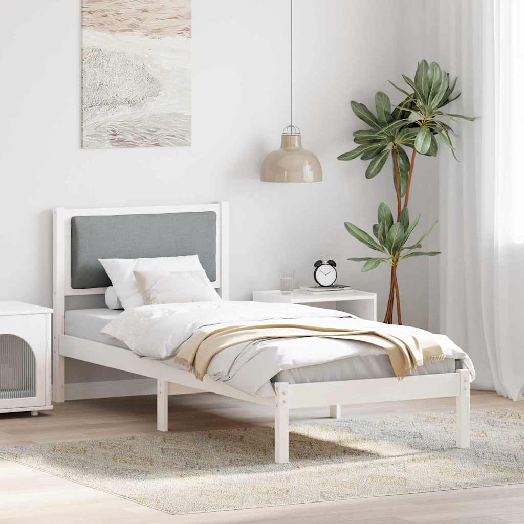vidaXL Ramka łóżka Jasnoszary 80 x 200 cm Lite drewno sosnowe