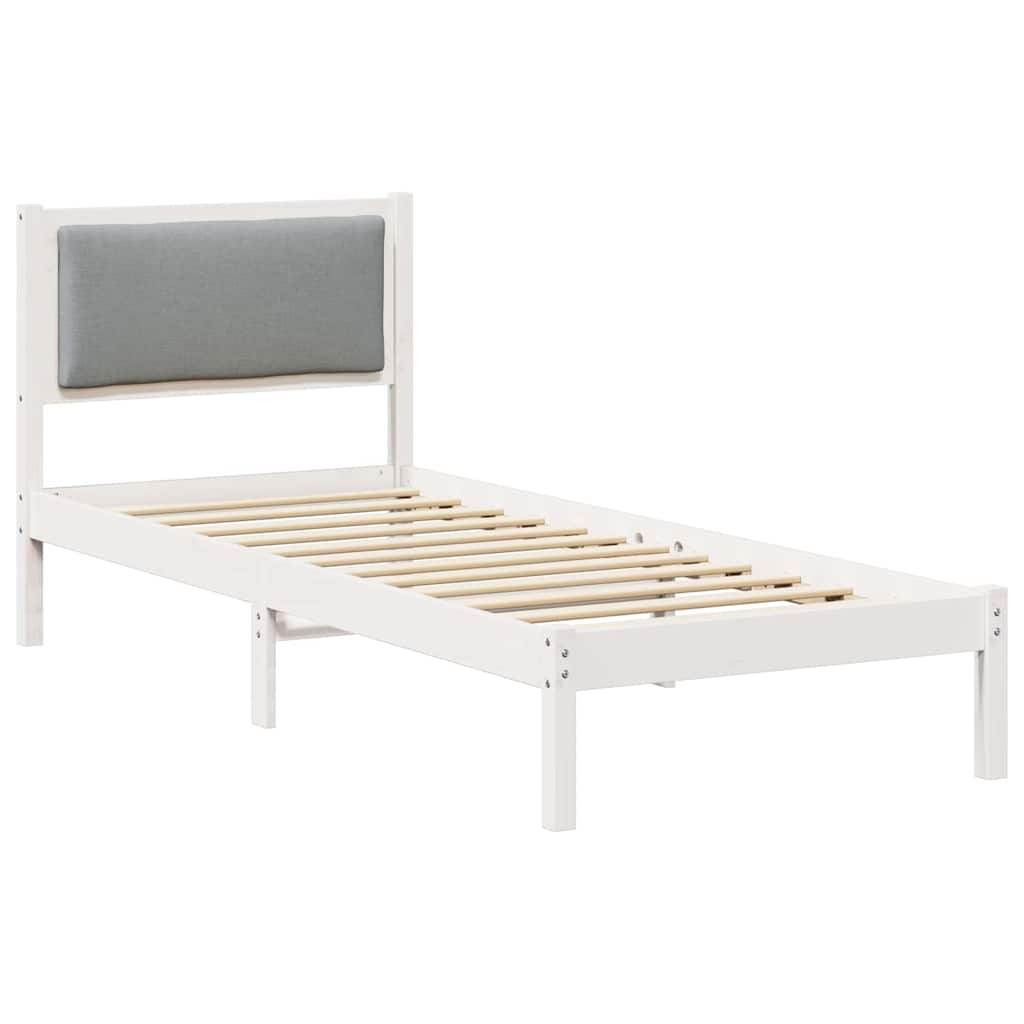 vidaXL Ramka łóżka Jasnoszary 80 x 200 cm Lite drewno sosnowe