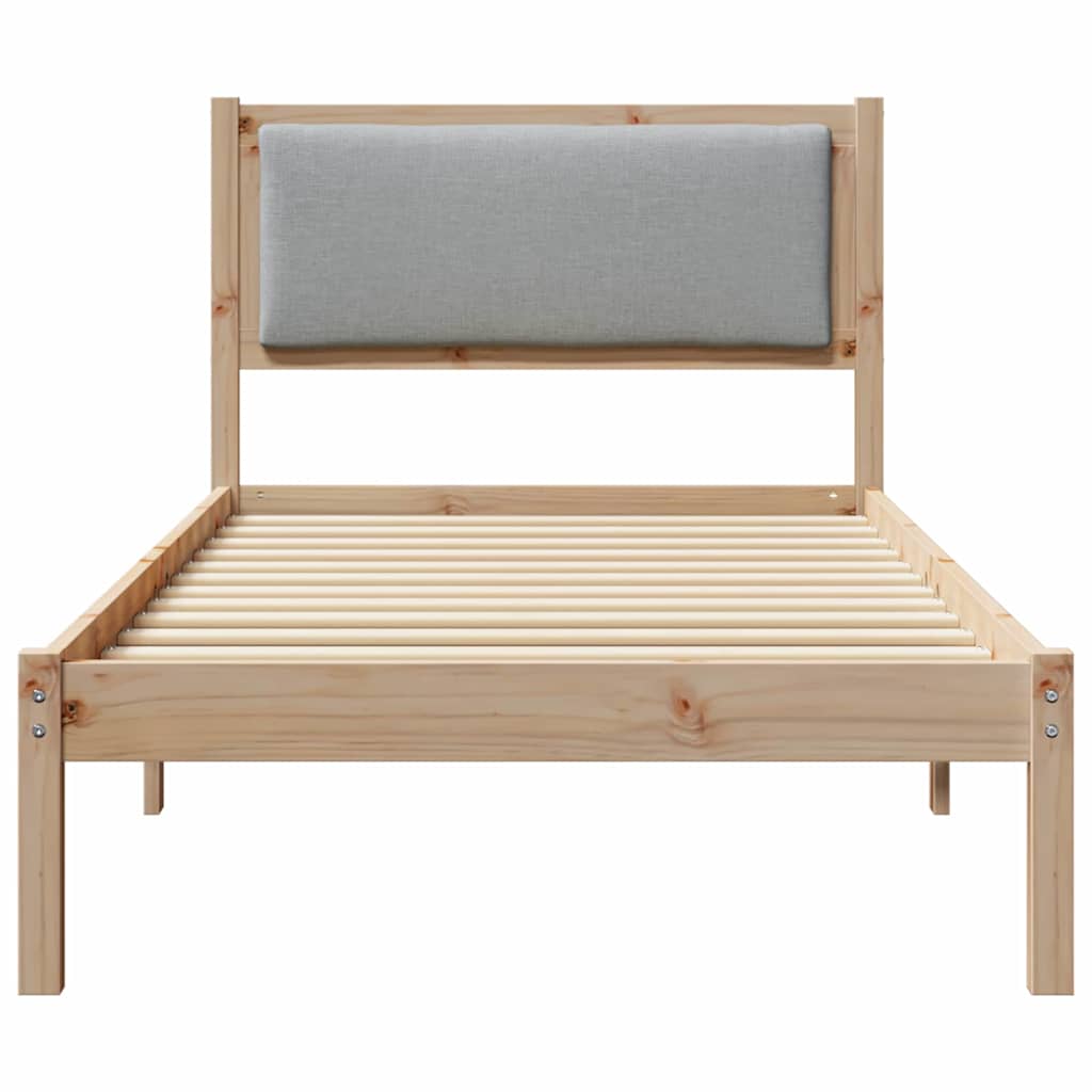 vidaXL Ramka łóżka Jasnoszary 90 x 190 cm Lite drewno sosnowe