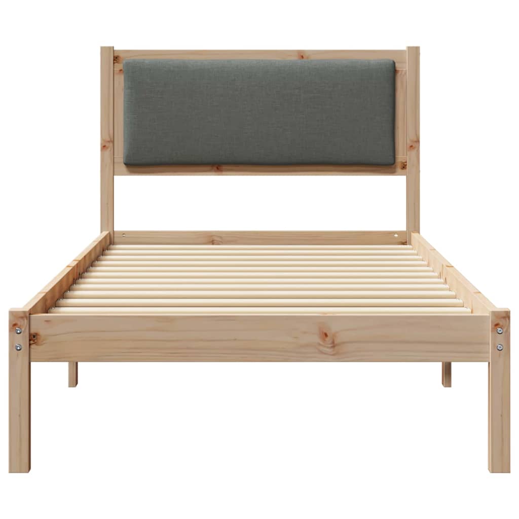 vidaXL Ramka łóżka Ciemnoszary 90 x 190 cm Lite drewno sosnowe