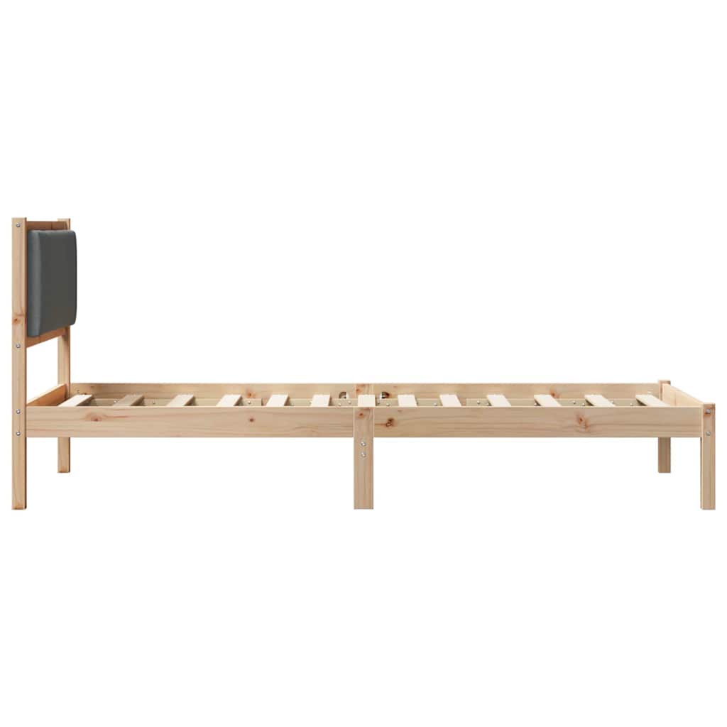 vidaXL Ramka łóżka Ciemnoszary 90 x 190 cm Lite drewno sosnowe