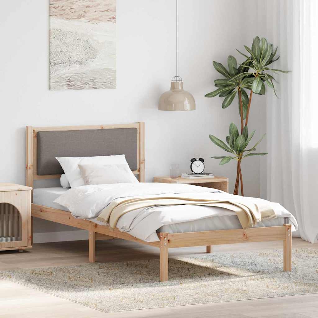 vidaXL Ramka łóżka Ciemnoszary 90 x 190 cm Lite drewno sosnowe
