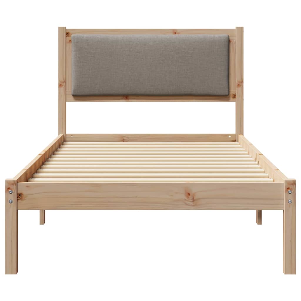 vidaXL Ramka łóżka Ciemnoszary 90 x 190 cm Lite drewno sosnowe