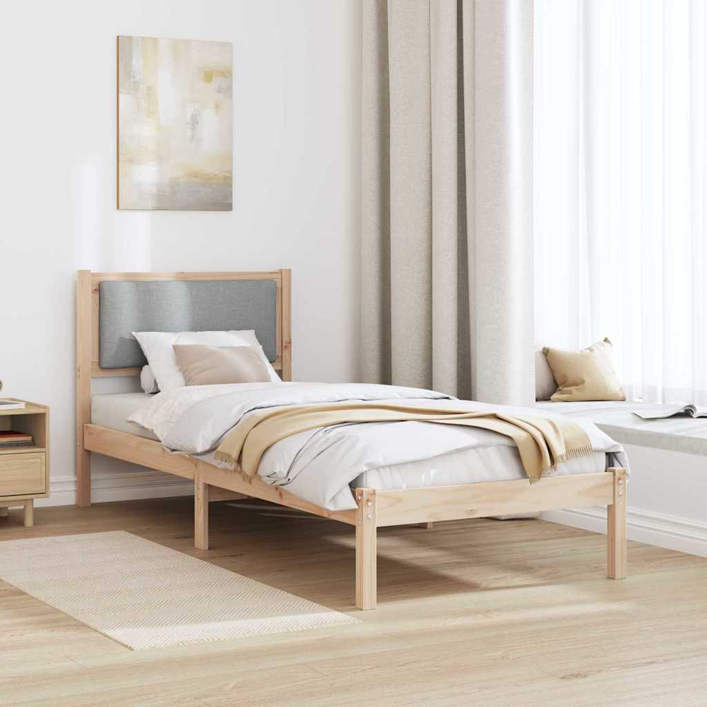 vidaXL Ramka łóżka Jasnoszary 80 x 190 cm Lite drewno sosnowe