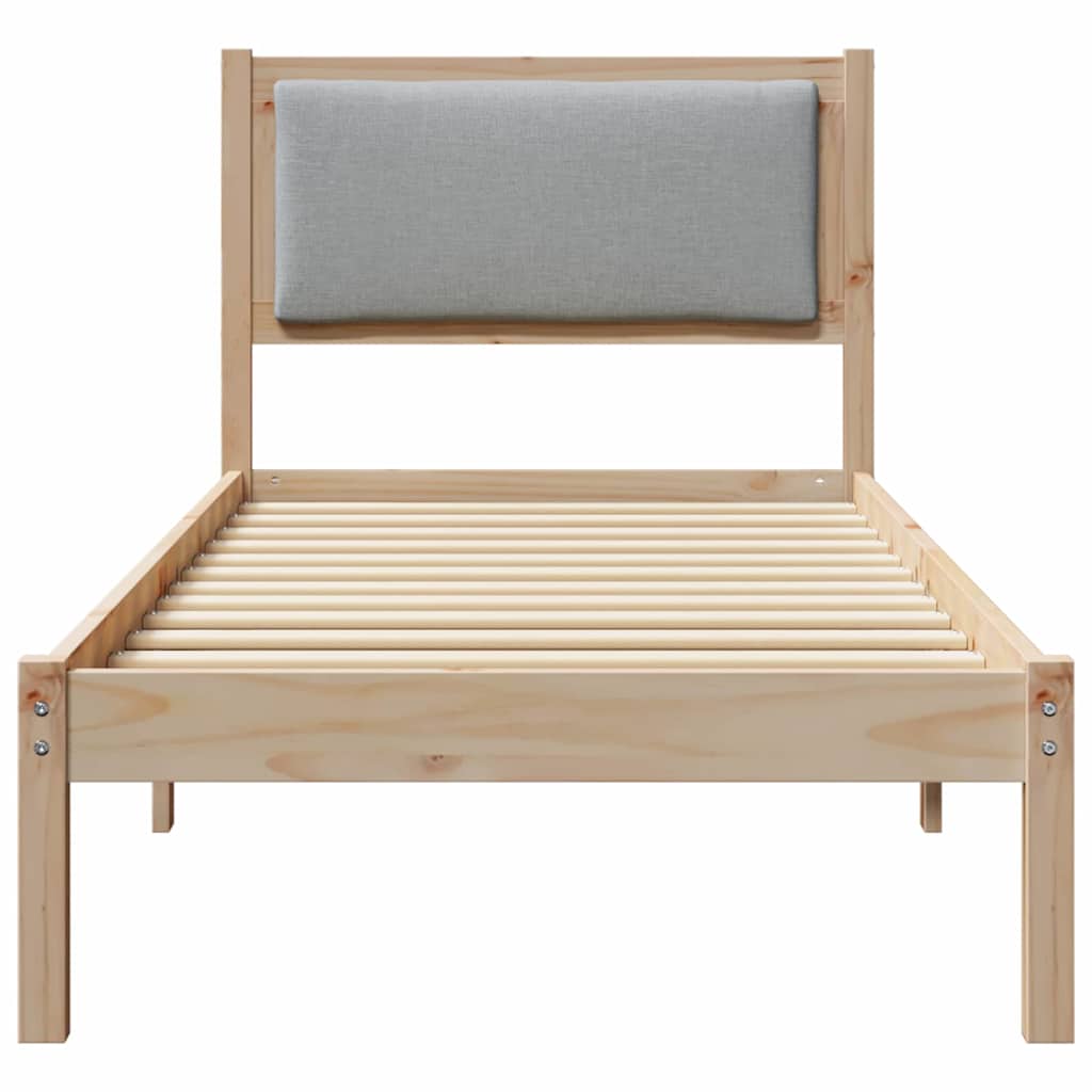 vidaXL Ramka łóżka Jasnoszary 80 x 190 cm Lite drewno sosnowe