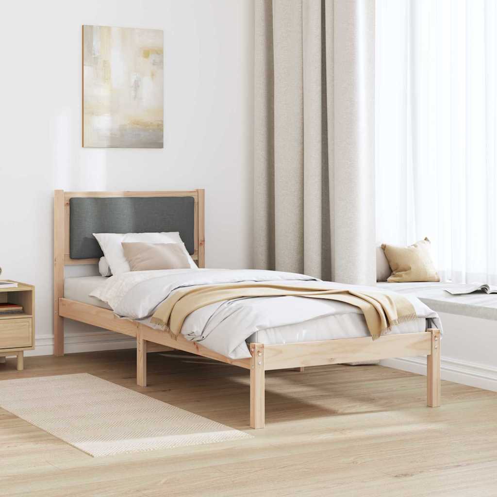 vidaXL Ramka łóżka Ciemnoszary 80 x 190 cm Lite drewno sosnowe