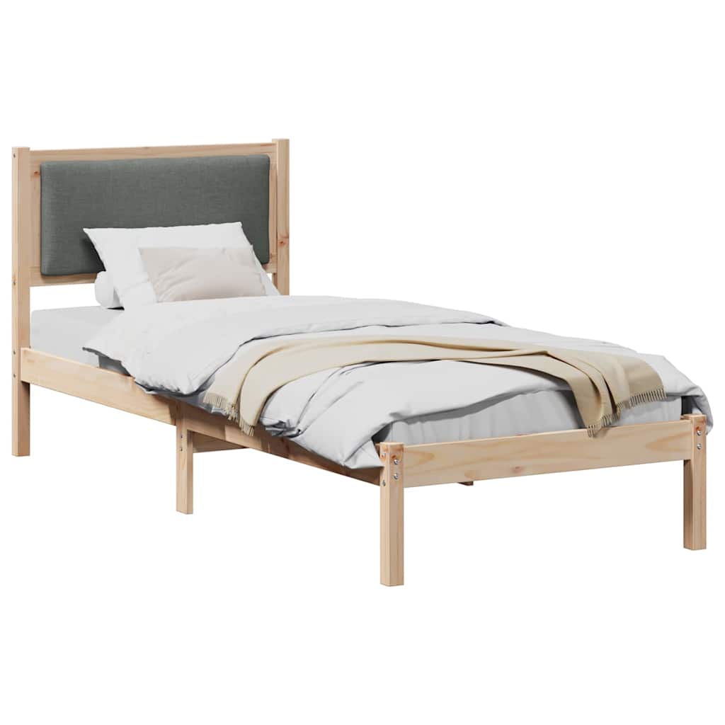 vidaXL Ramka łóżka Ciemnoszary 80 x 190 cm Lite drewno sosnowe