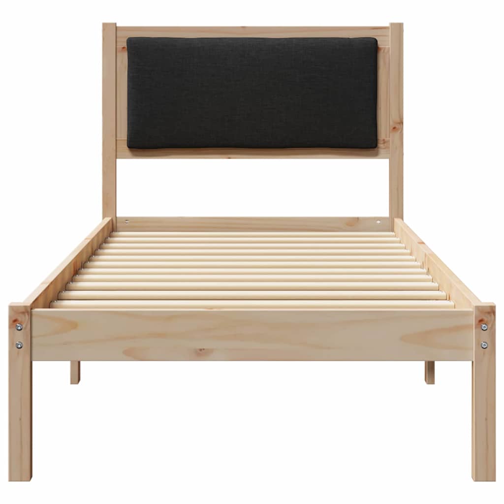 vidaXL Ramka łóżka Z zagłówkiem Czarny 80 x 190 cm Lite drewno sosnowe