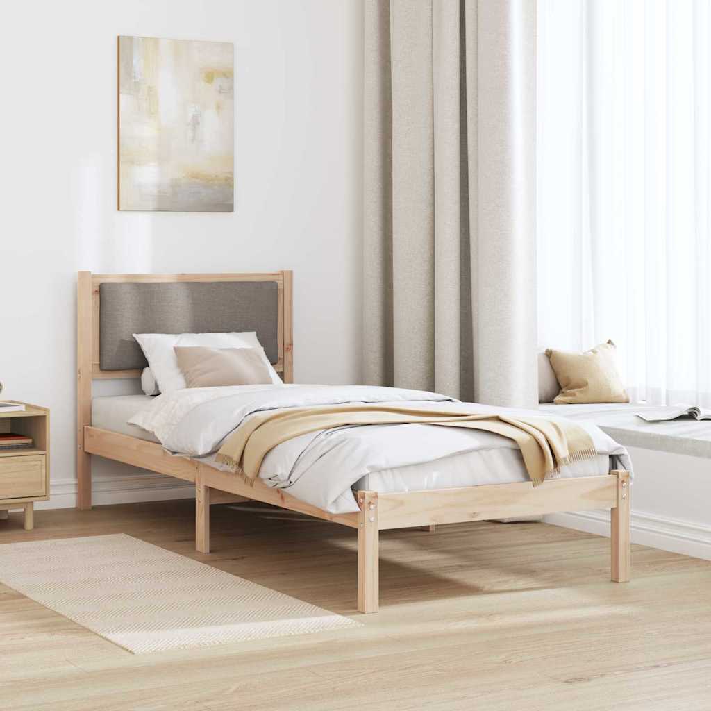 vidaXL Ramka łóżka Ciemnoszary 80 x 190 cm Lite drewno sosnowe