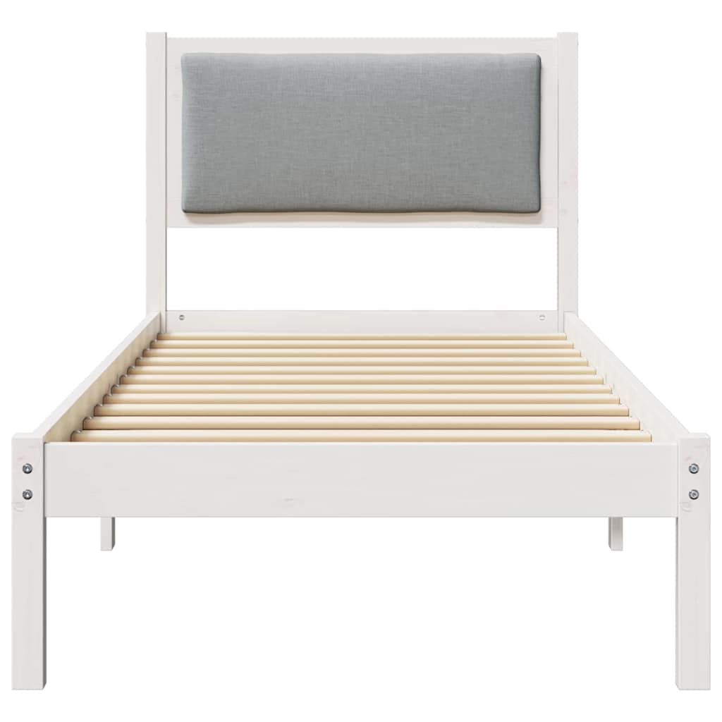 vidaXL Ramka łóżka Jasnoszary 80 x 190 cm Lite drewno sosnowe