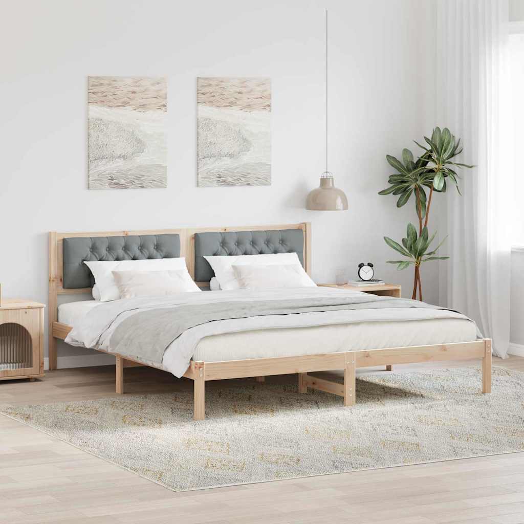 vidaXL Ramka łóżka Jasnoszary 160 x 200 cm Lite drewno sosnowe