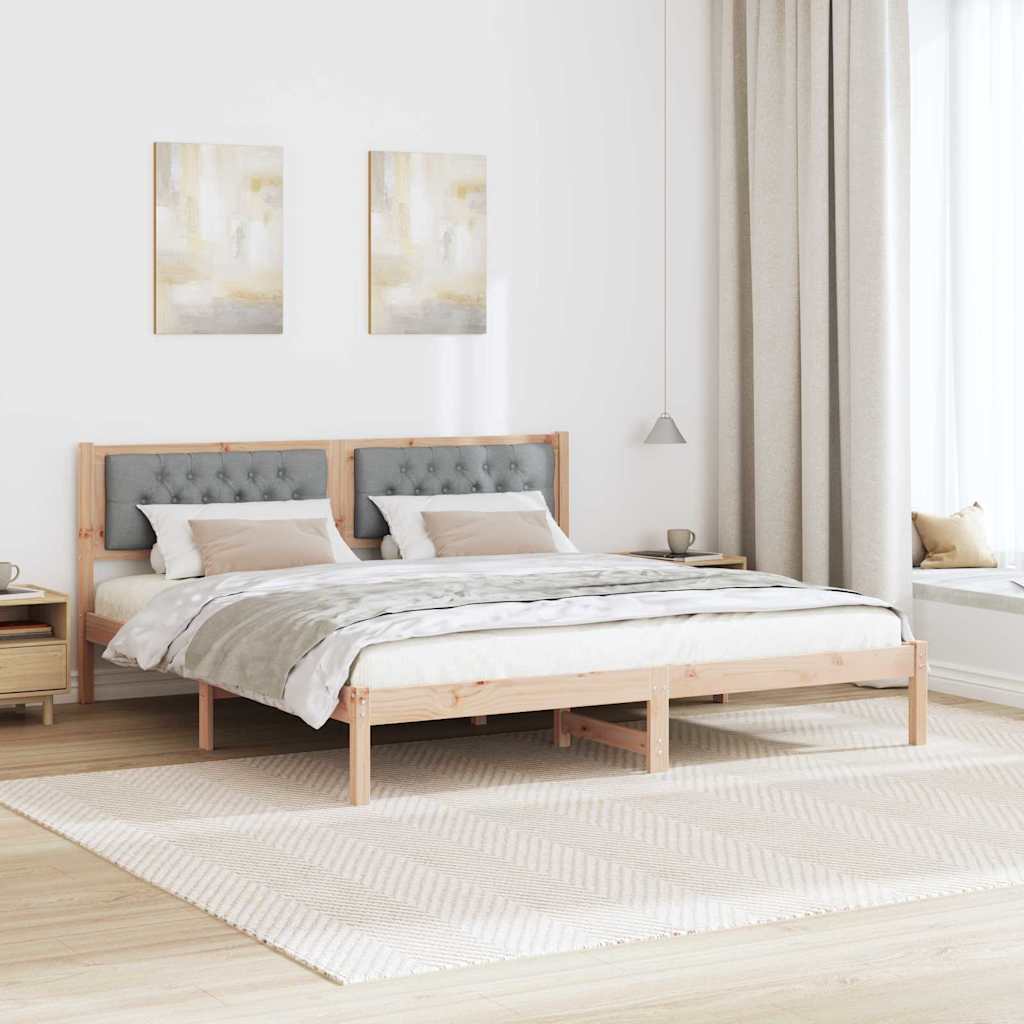 vidaXL Ramka łóżka Jasnoszary 160 x 200 cm Lite drewno sosnowe