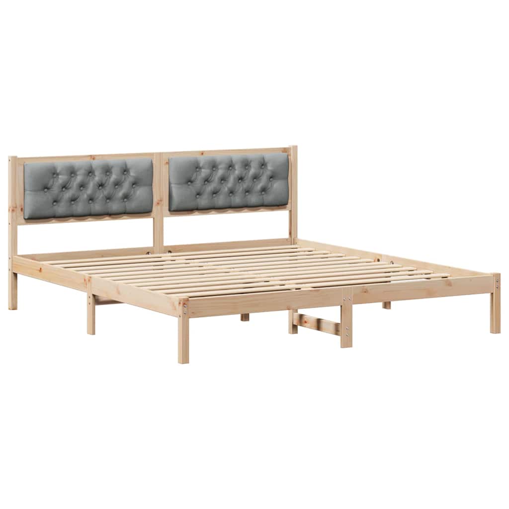vidaXL Ramka łóżka Jasnoszary 160 x 200 cm Lite drewno sosnowe