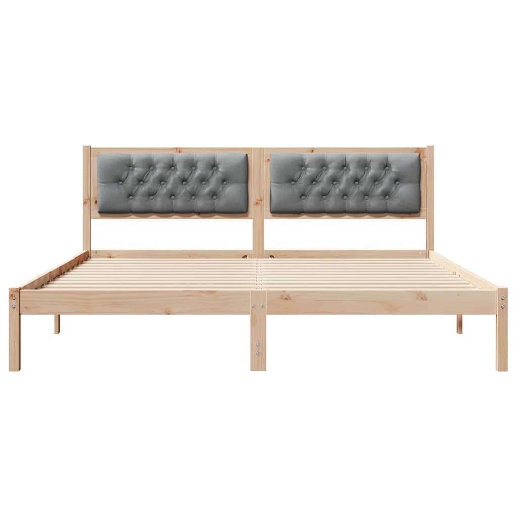 vidaXL Ramka łóżka Jasnoszary 160 x 200 cm Lite drewno sosnowe