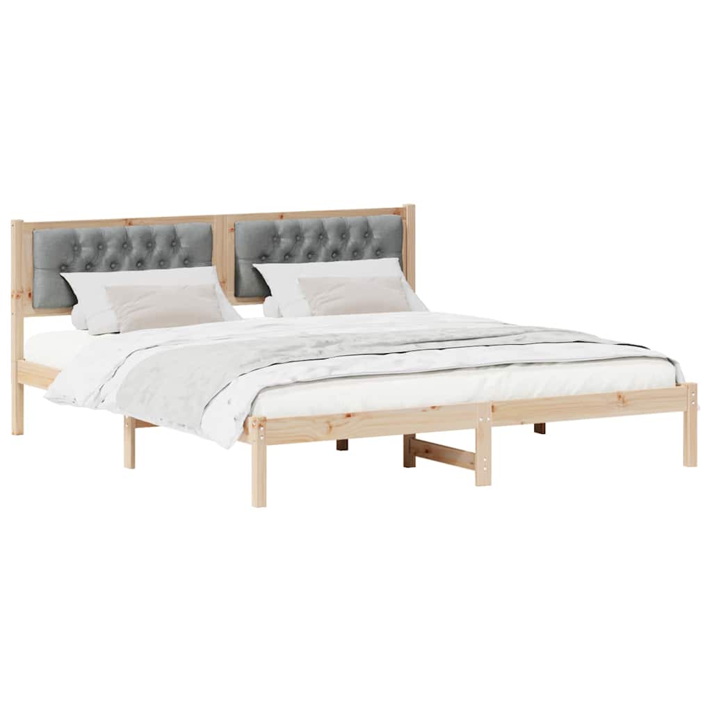 vidaXL Ramka łóżka Jasnoszary 160 x 200 cm Lite drewno sosnowe