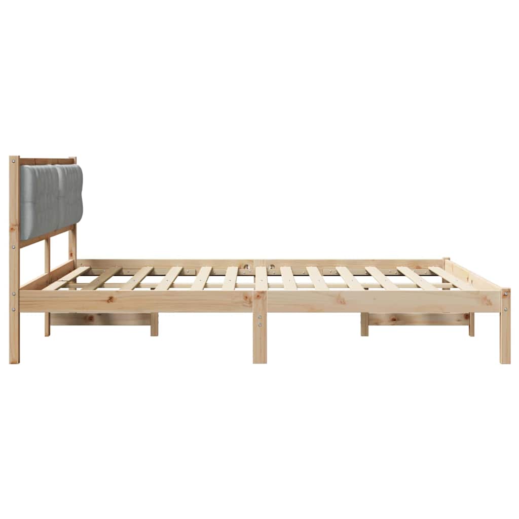 vidaXL Ramka łóżka Jasnoszary 160 x 200 cm Lite drewno sosnowe