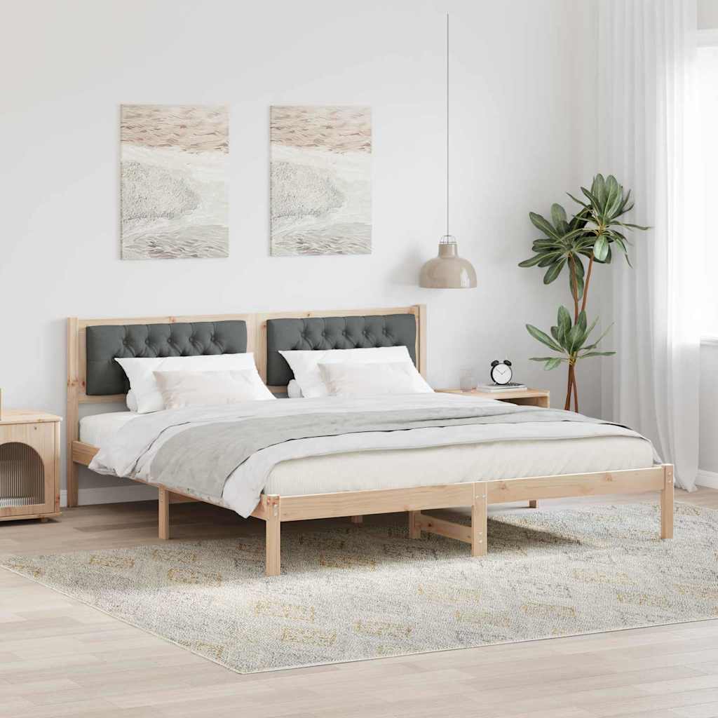 vidaXL Ramka łóżka Ciemnoszary 160 x 200 cm Lite drewno sosnowe