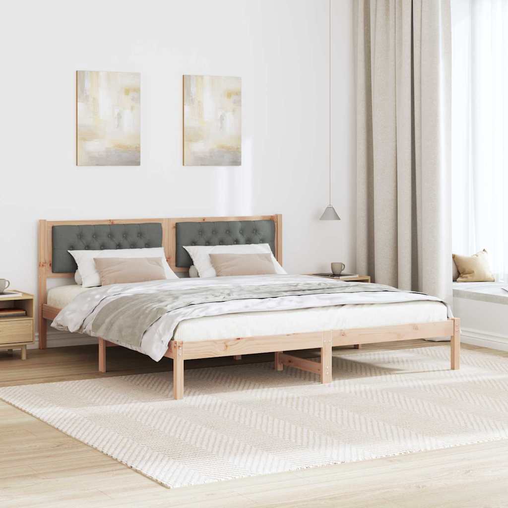 vidaXL Ramka łóżka Ciemnoszary 160 x 200 cm Lite drewno sosnowe