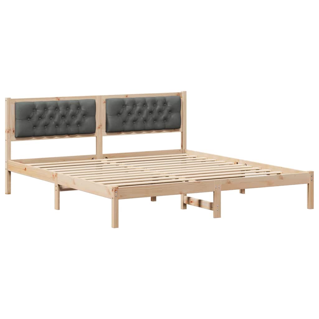 vidaXL Ramka łóżka Ciemnoszary 160 x 200 cm Lite drewno sosnowe