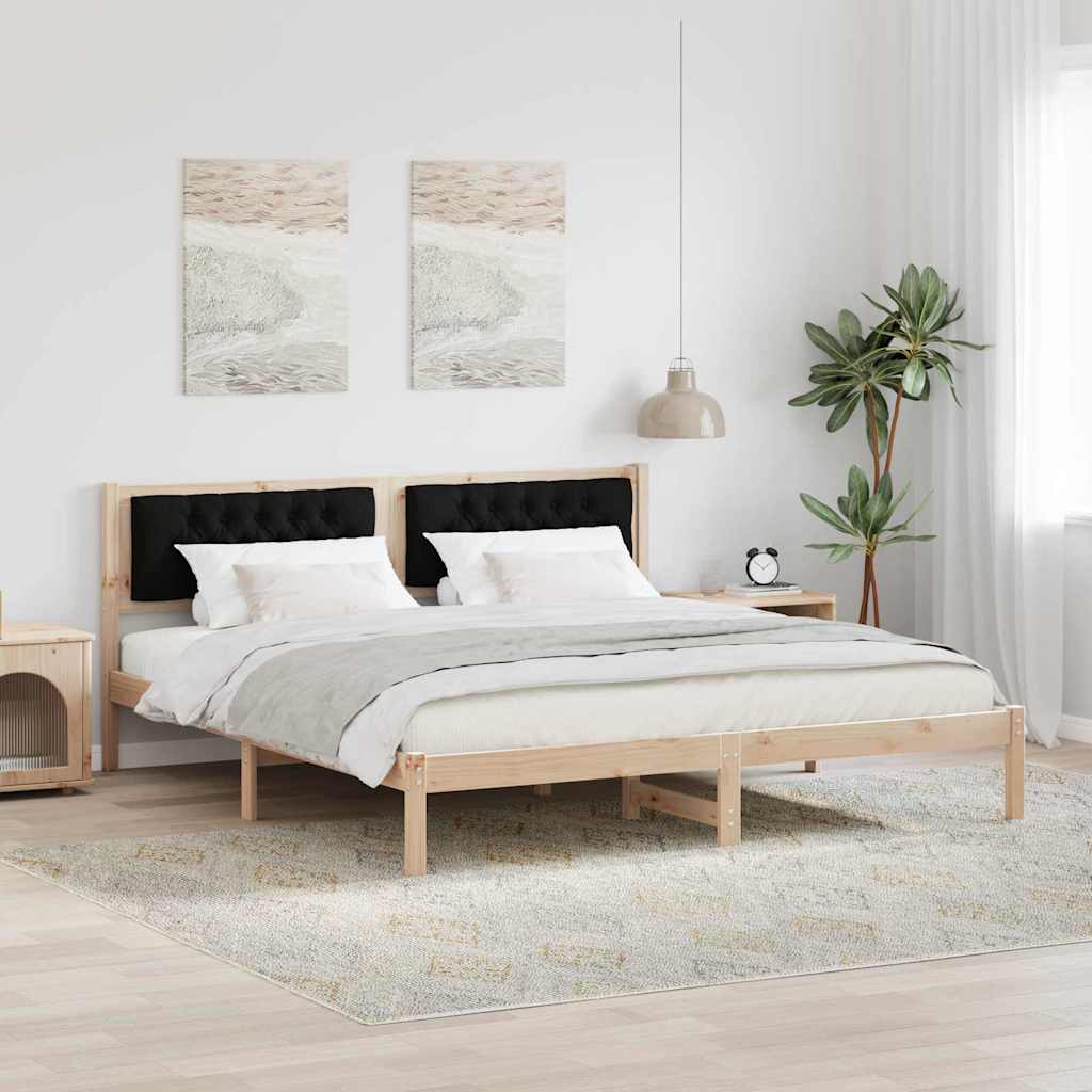 vidaXL Ramka łóżka Czarny 160 x 200 cm Lite drewno sosnowe