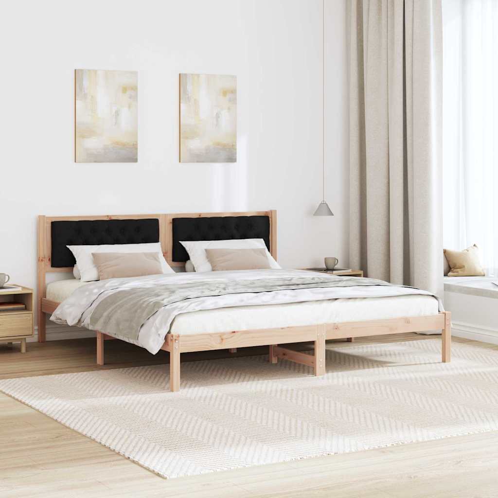 vidaXL Ramka łóżka Czarny 160 x 200 cm Lite drewno sosnowe