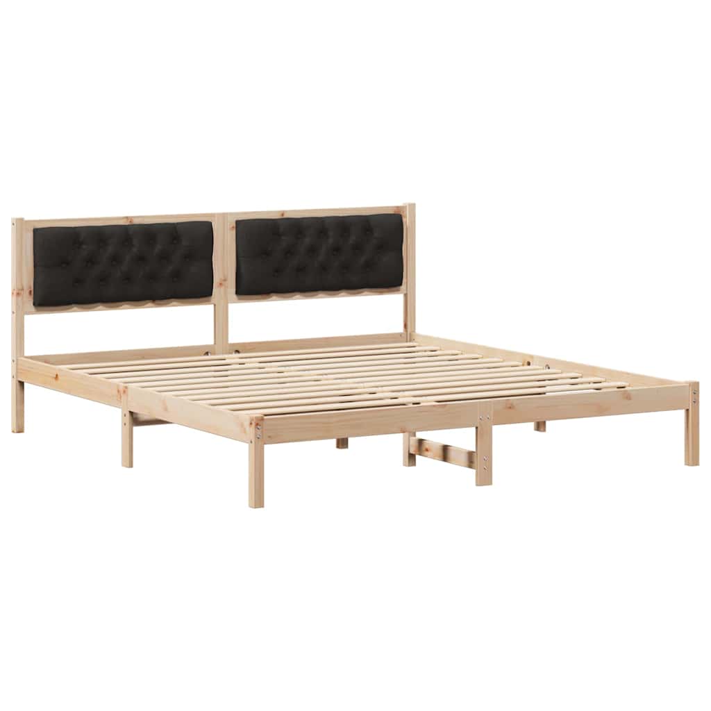 vidaXL Ramka łóżka Czarny 160 x 200 cm Lite drewno sosnowe