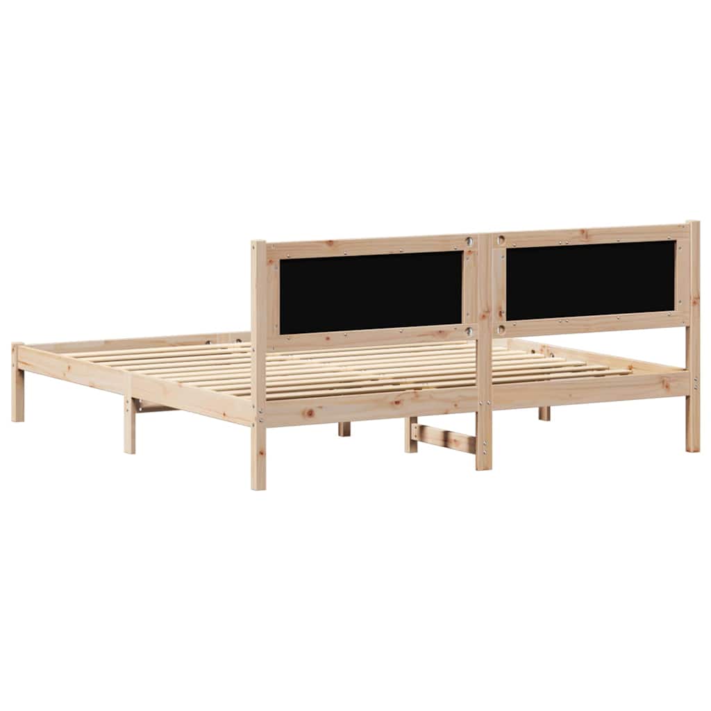 vidaXL Ramka łóżka Czarny 160 x 200 cm Lite drewno sosnowe