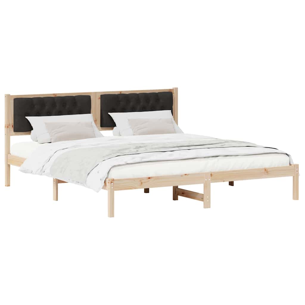 vidaXL Ramka łóżka Czarny 160 x 200 cm Lite drewno sosnowe