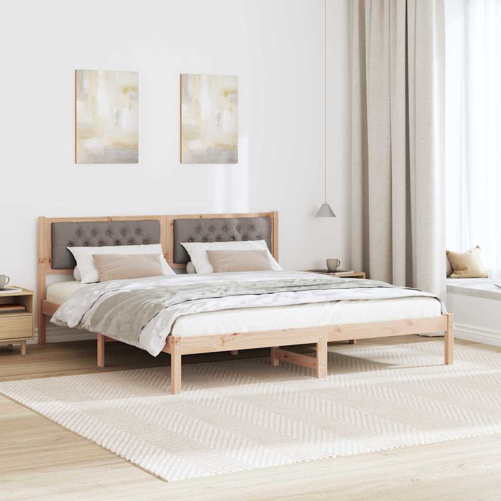 vidaXL Ramka łóżka Ciemnoszary 160 x 200 cm Lite drewno sosnowe