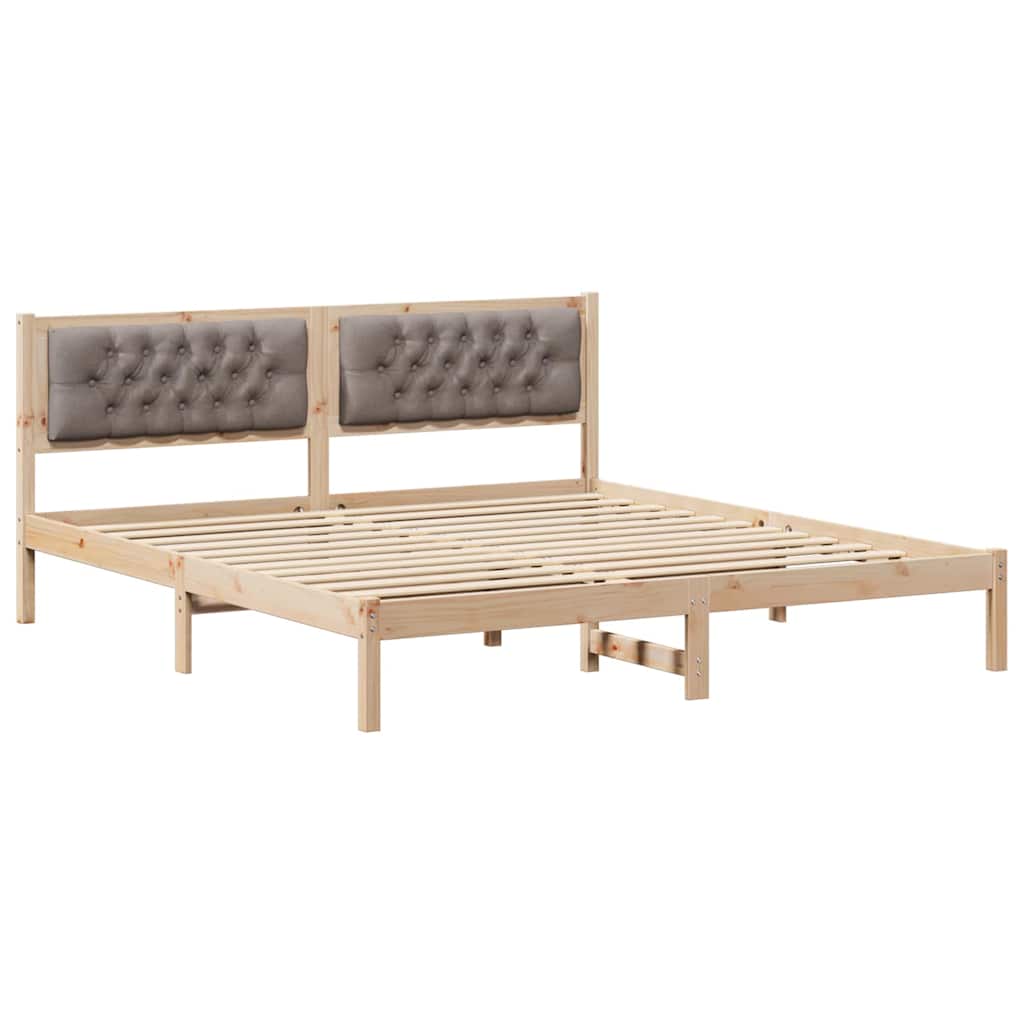 vidaXL Ramka łóżka Ciemnoszary 160 x 200 cm Lite drewno sosnowe