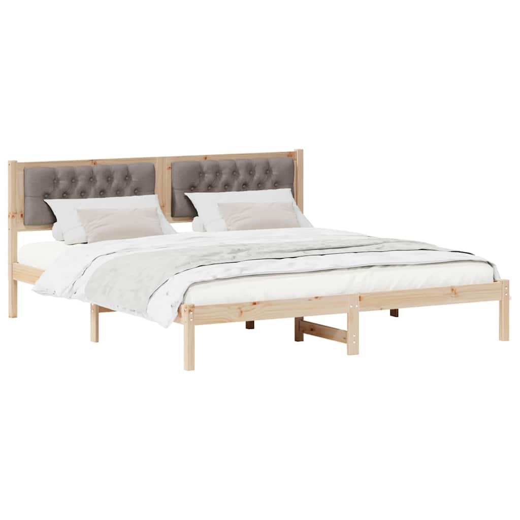 vidaXL Ramka łóżka Ciemnoszary 160 x 200 cm Lite drewno sosnowe